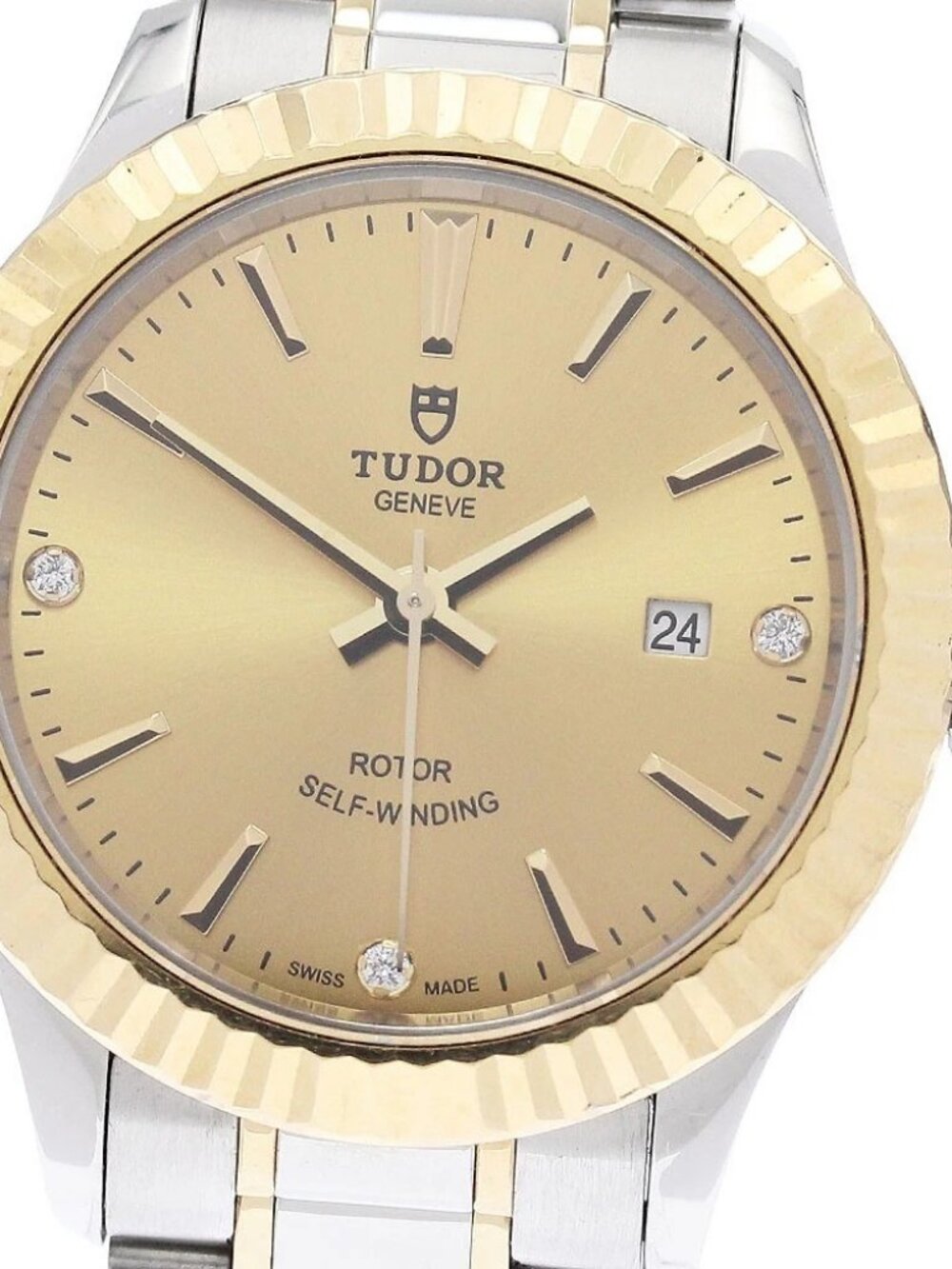TUDOR style 12113 Date 3P diamond gold Dial Automatic Ladies Watch